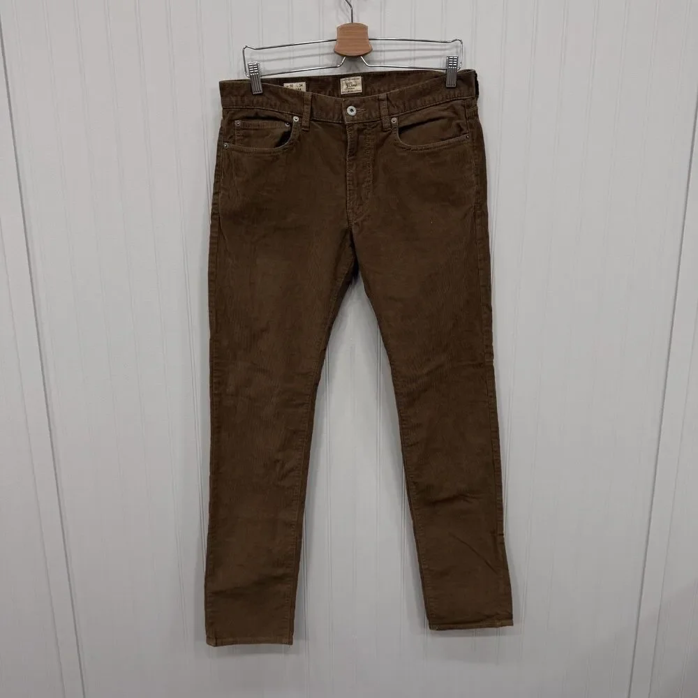 J. Crew Men's W32 x L34 Brown Style 484 Straight Leg Corduroy Pants